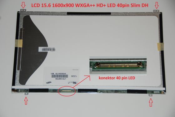 LTN156KT06-801 LCD 15.6" 1600x900 WXGA++ HD+ LED 40pin Slim DH display displej