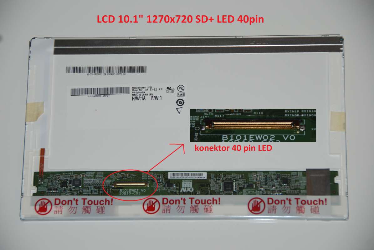 B101EW02 V.0 LCD 10.1" 1270x720 SD+ LED 40pin display displej AU Optronics