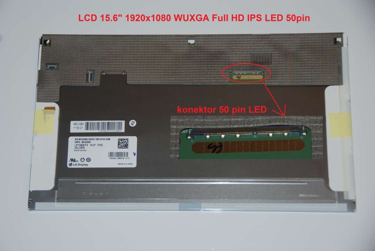 LP156WF3(SL)(B2) LCD 15.6" 1920x1080 WUXGA Full HD IPS LED 50pin display displej LG Philips