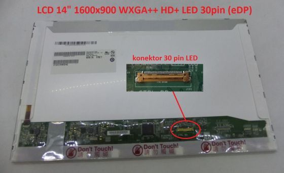 LP140WD1(TP)(D1) LCD 14" 1600x900 WXGA++ HD+ LED 30pin (eDP) display displej LG Philips