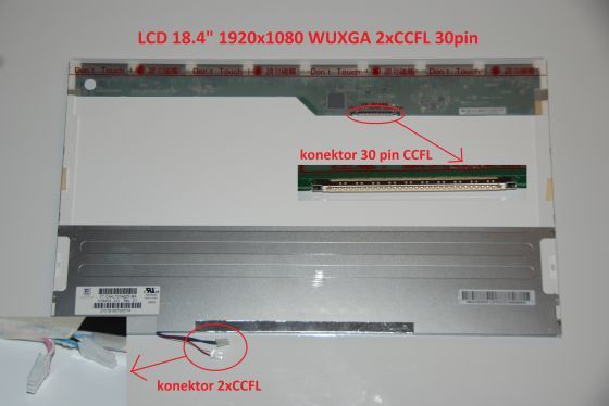 N184H4-L04 REV.C1 LCD 18.4" 1920x1080 WUXGA 2xCCFL 30pin display displej Chi Mei