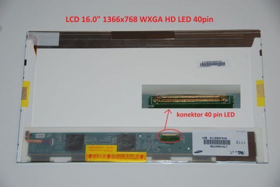 HSD160PHW1 LCD 16" 1366x768 WXGA HD LED 40pin display displej HannStar