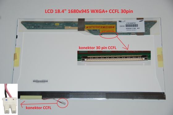 LTN184KT01-T02 LCD 18.4" 1680x945 WXGA+ CCFL 30pin display displej