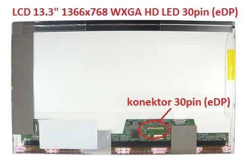 LTN133AT17-104 LCD 13.3" 1366x768 WXGA HD LED 30pin (eDP) display displej