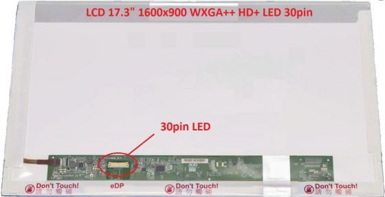B173RTN01.3 HW0A LCD 17.3" 1600x900 WXGA++ HD+ LED 30pin (eDP) display displej AU Optronics
